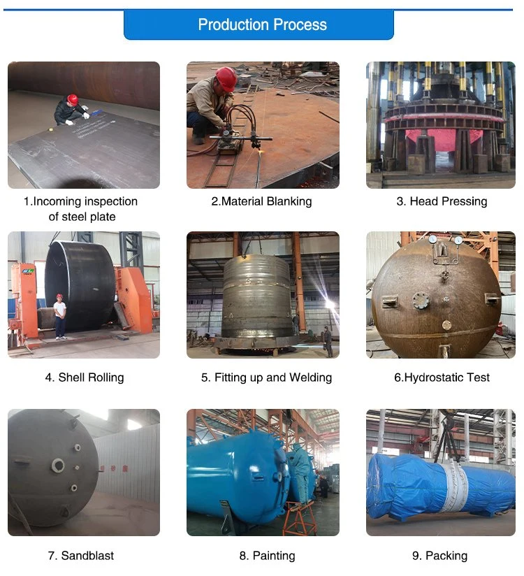 Supplier Sale Pressure Tank Vessel Natural Gas Storage Tank Buffer Receiver Tank