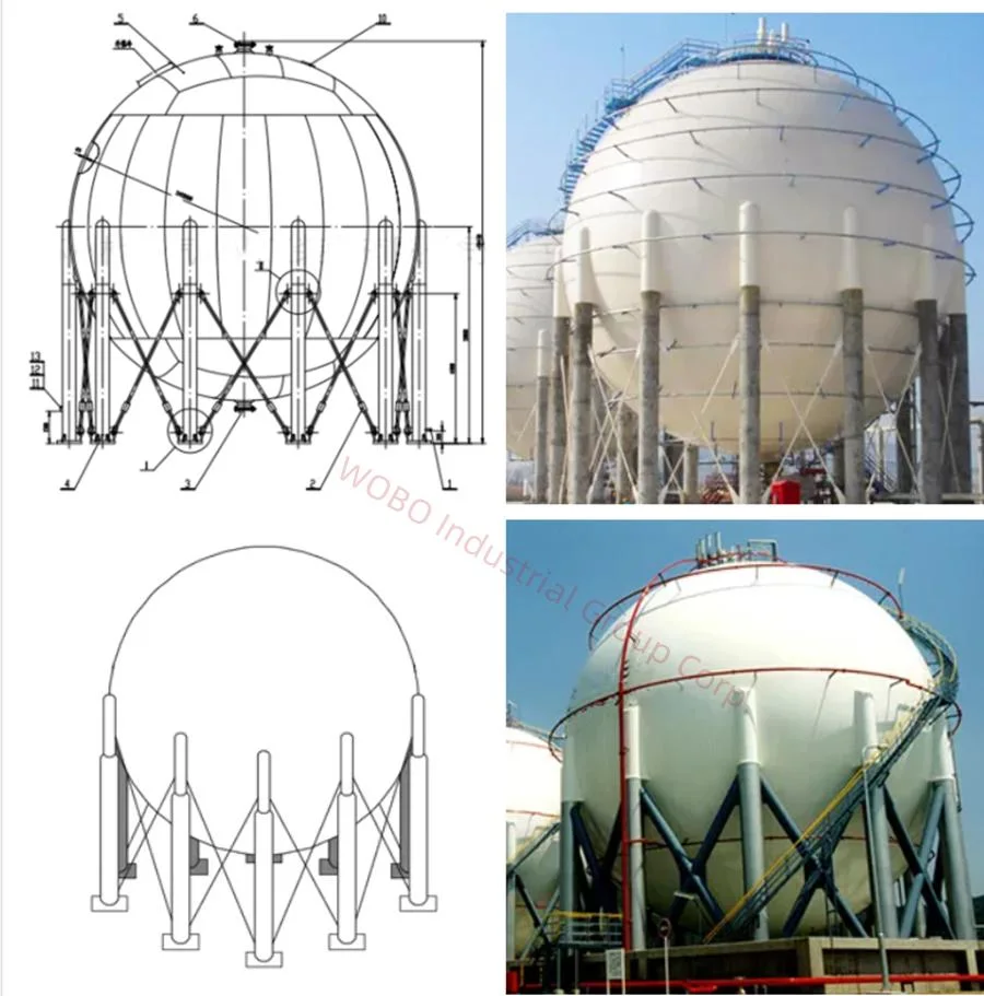 China Manufacturer Turnkey Operations LNG/LPG Spherical Storage Tank